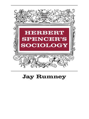 cover image of Herbert Spencer's Sociology